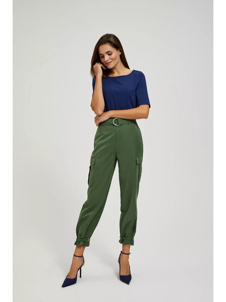 Moodo Khaki Cargo-Hose mit schmalen Beinröhren Moodo