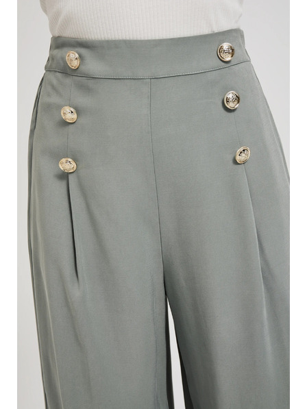 Moodo Olivfarbener Hosenrock mit Knöpfen Moodo