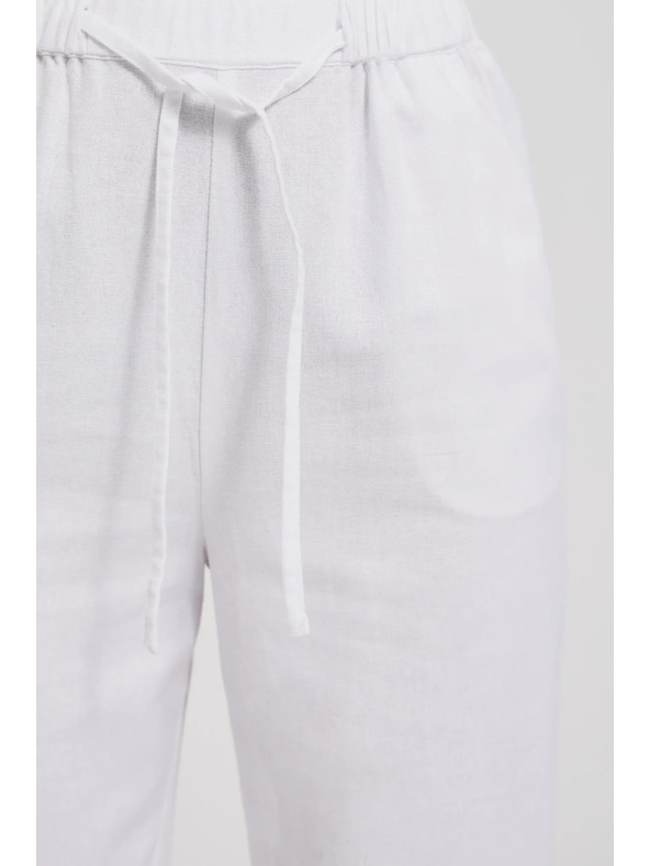Moodo Glatte Viskose-Hose, weiß Moodo