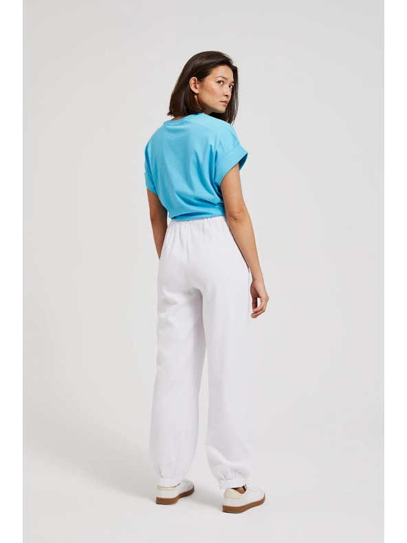 Moodo Glatte Viskose-Hose, weiß Moodo