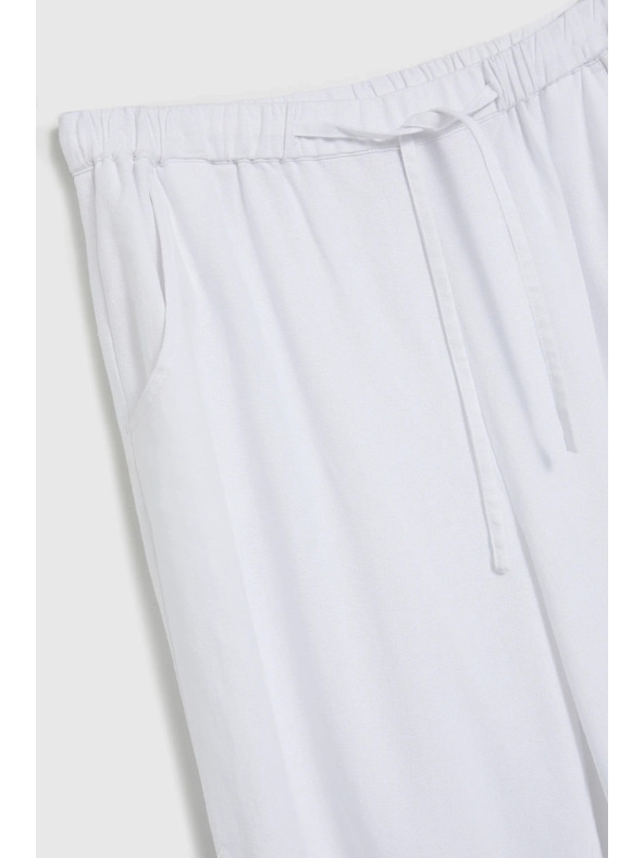 Moodo Glatte Viskose-Hose, weiß Moodo