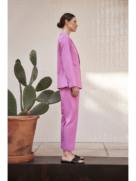 Moodo Festliche rosafarbene Falten-Hose Moodo