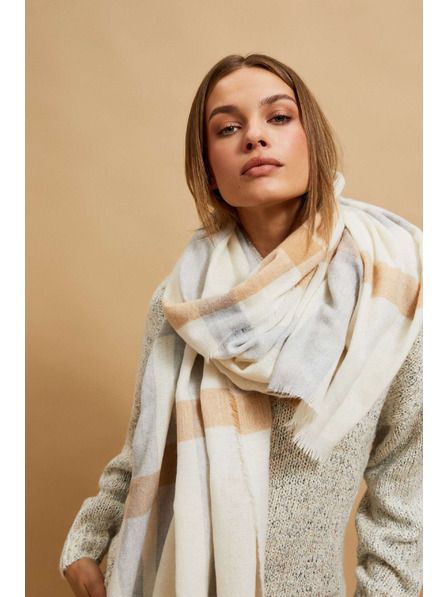 Moodo Sandfarben Schal mit Karomuster Moodo