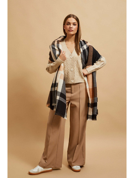 Moodo Pfirsichfarbener Schal mit Karomuster Moodo