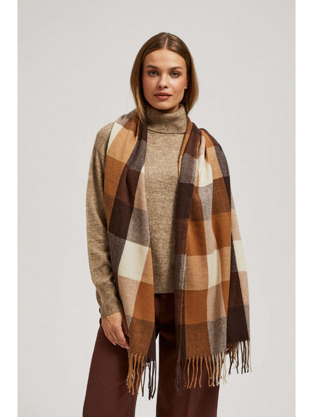 Moodo Eleganter karierter Schal in Braun Moodo