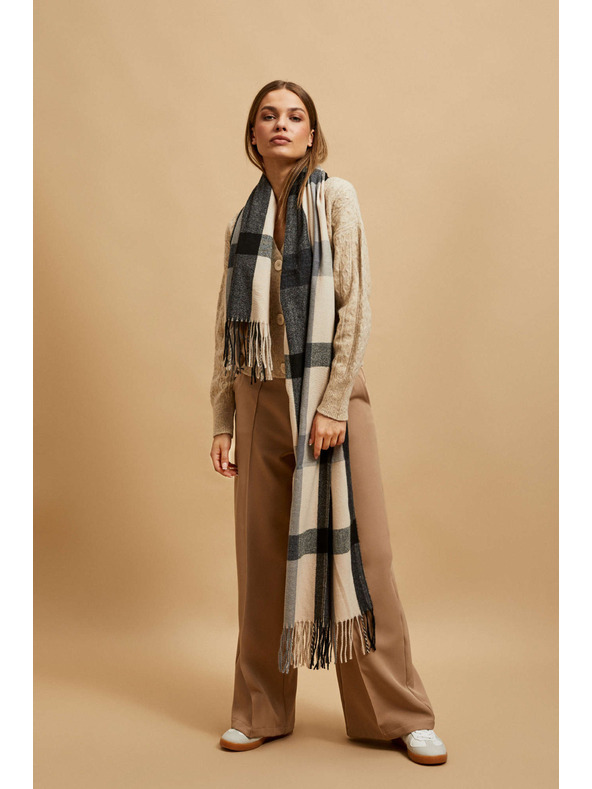 Moodo Blauer Schal mit Karomuster Moodo