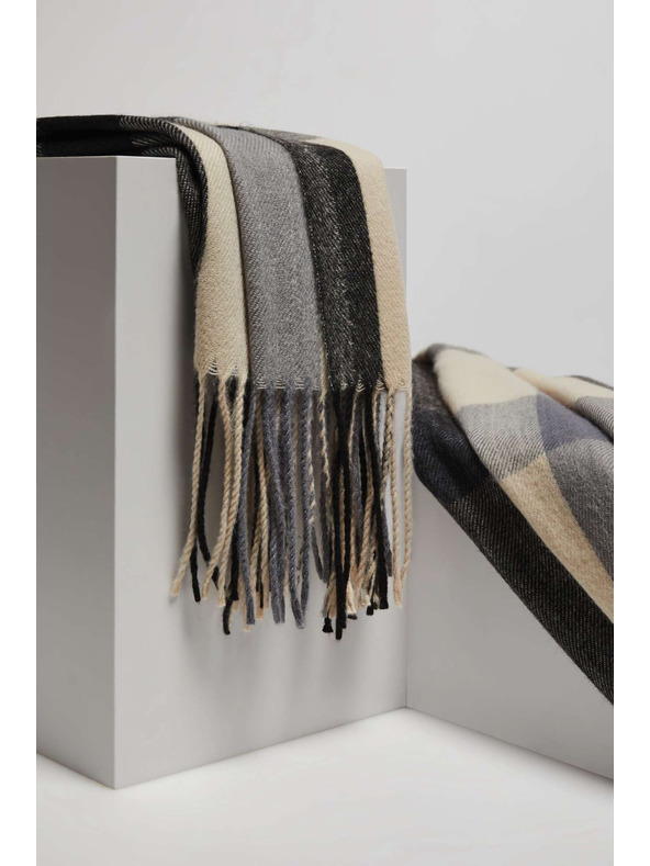 Moodo Blauer Schal mit Karomuster Moodo