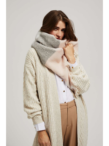 Moodo Puderrosa Schal mit Karomuster und Fransen Moodo