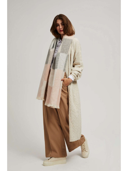 Moodo Puderrosa Schal mit Karomuster und Fransen Moodo