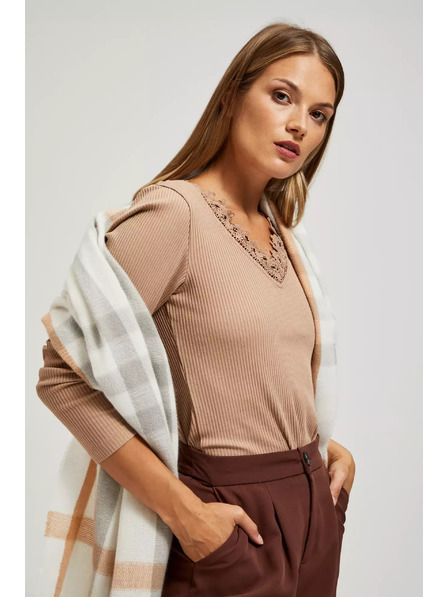 Moodo Schal mit Karomuster in Perlmutt Moodo