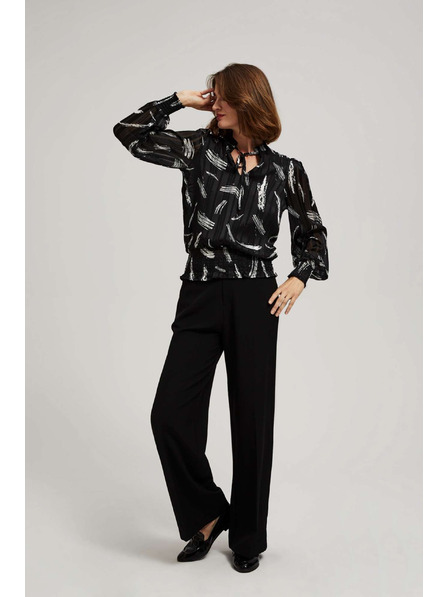 Moodo Schwarzes Hemd von Moodo mit gebundenem Ausschnitt