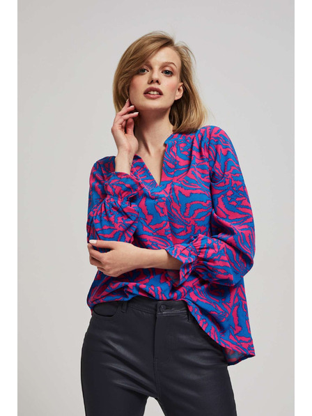 Moodo Hemd mit V-Ausschnitt in Fuchsia von Moodo