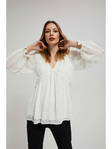 Moodo Weißes Hemd mit Ballonärmeln von Moodo