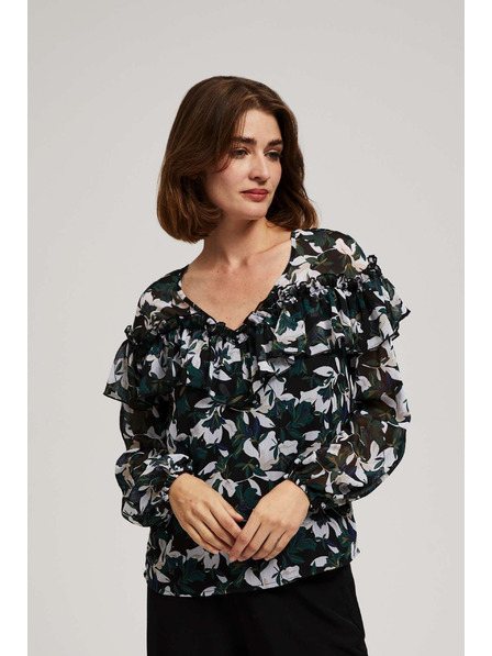 Moodo Hemd mit Rüschen und Blumenmuster von Moodo