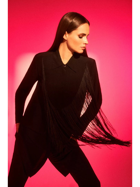 Moodo Oversize-Hemd mit Fransen von Moodo