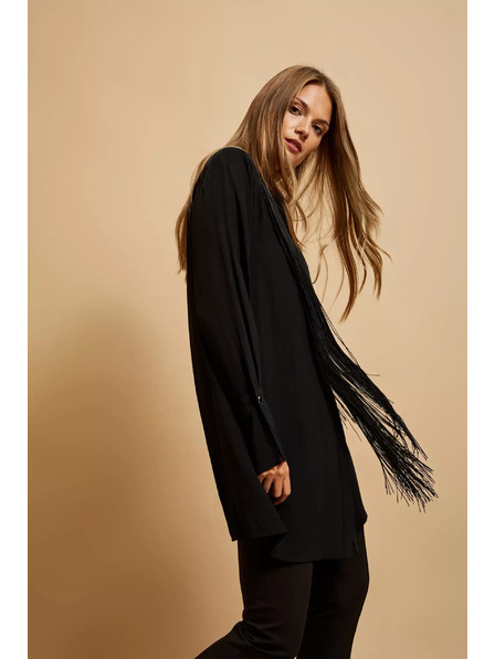 Moodo Oversize-Hemd mit Fransen von Moodo