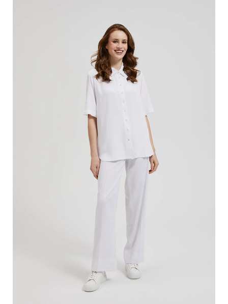 Moodo Weißes Viskose-Hemd mit Kragen Moodo