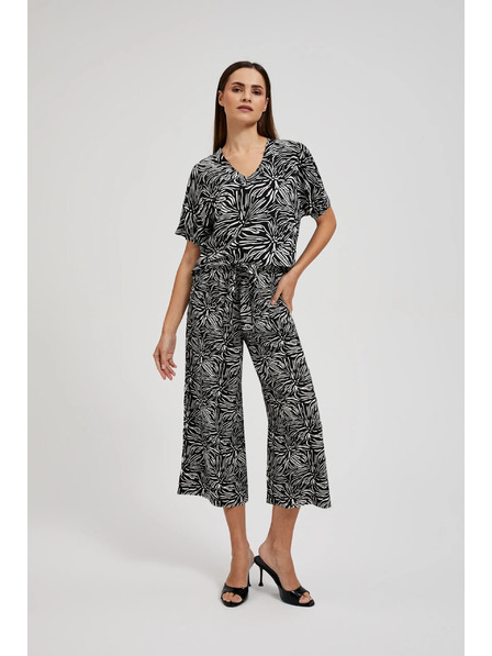 Moodo Schwarzes Viskose-Hemd mit Muster Moodo