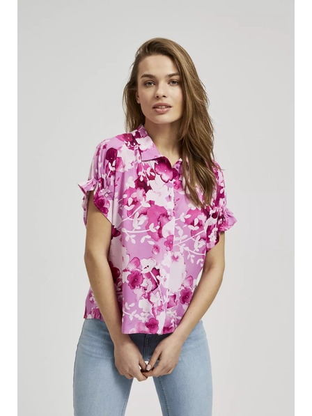 Moodo Rosa Bluse mit Blumenmuster Moodo