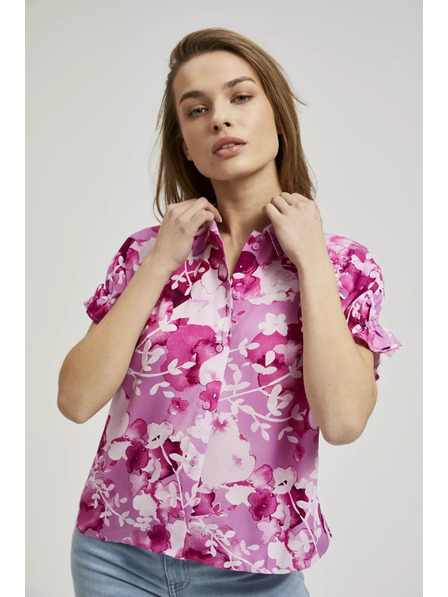Moodo Rosa Bluse mit Blumenmuster Moodo