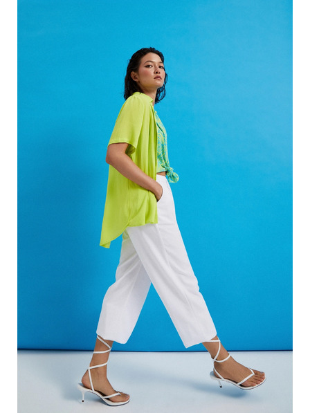 Moodo Limette Bluse mit Kragen Moodo