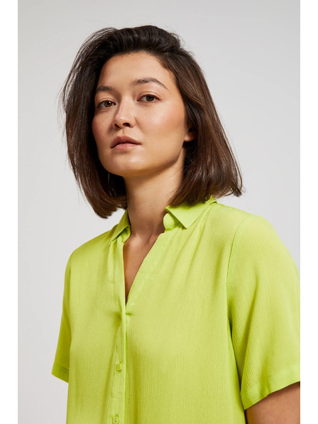 Moodo Limette Bluse mit Kragen Moodo