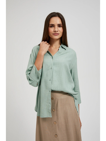 Moodo Leinen-Bluse olivgrün Moodo