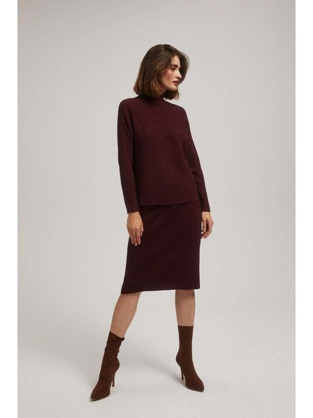 Moodo Figurbetonte kastanienbraune Strickrock Moodo