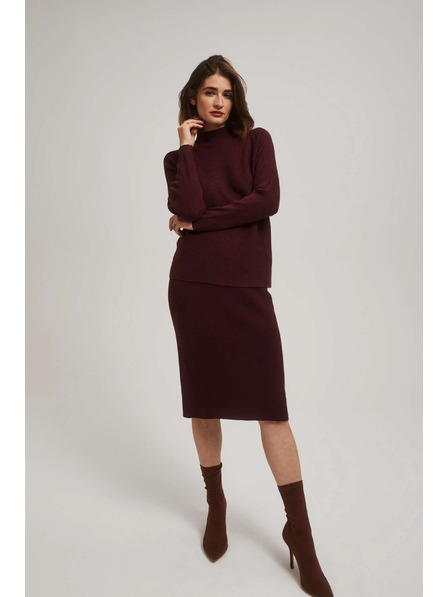 Moodo Figurbetonte kastanienbraune Strickrock Moodo