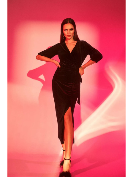 Moodo Samtstoff-Rock mit Schlitz Moodo