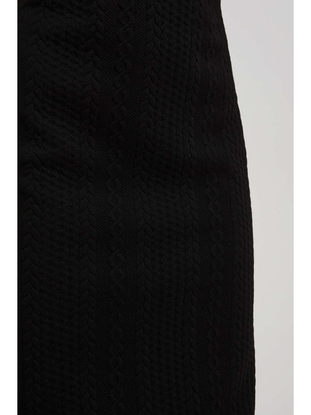 Moodo Bleistiftrock mit Strickmuster schwarz Moodo