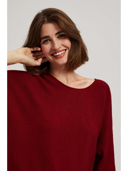 Moodo Fledermaus-Pullover weinrot Moodo