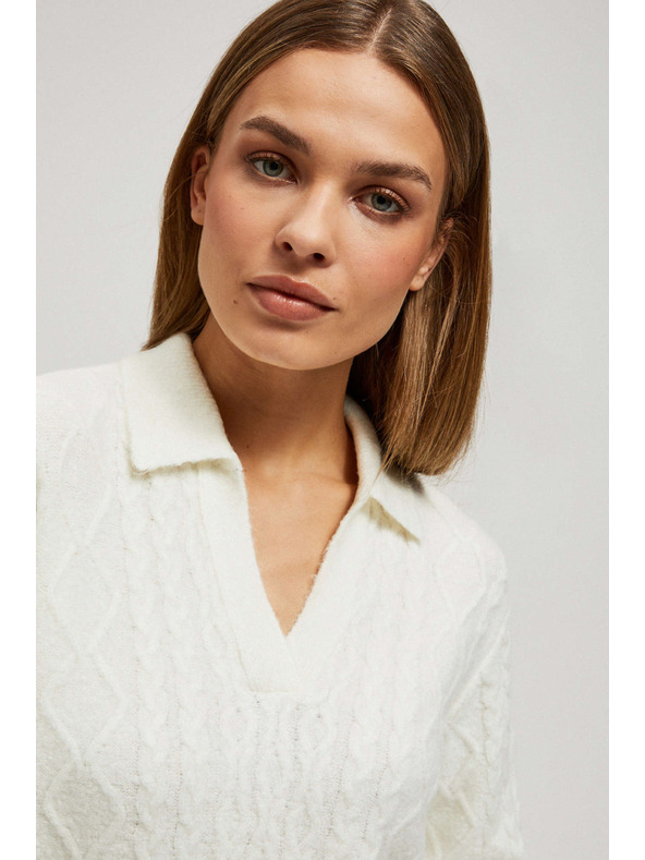 Moodo V-Ausschnitt Pullover mit Kragen Moodo