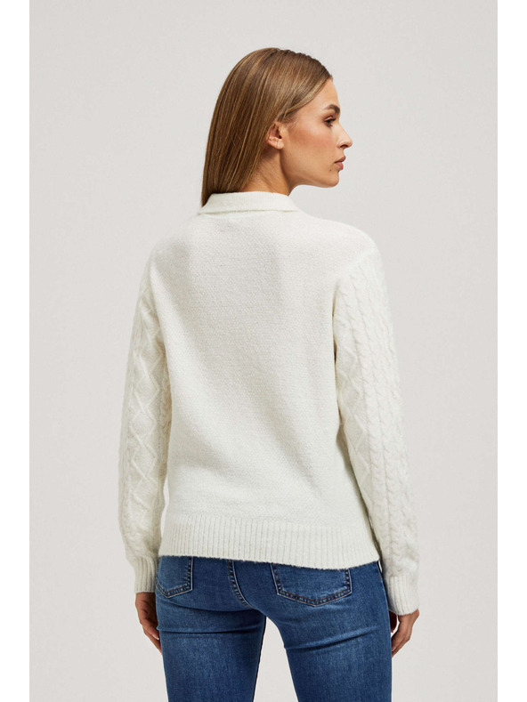 Moodo V-Ausschnitt Pullover mit Kragen Moodo