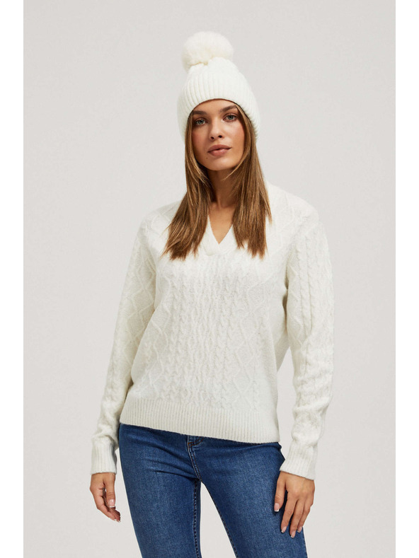 Moodo V-Ausschnitt Pullover mit Kragen Moodo