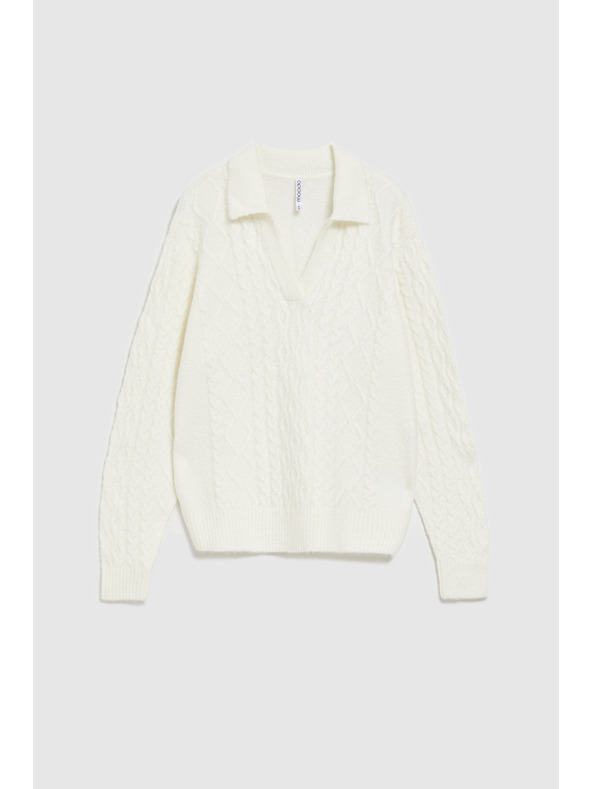 Moodo V-Ausschnitt Pullover mit Kragen Moodo