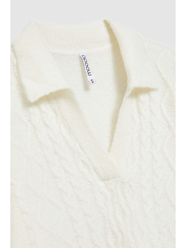 Moodo V-Ausschnitt Pullover mit Kragen Moodo