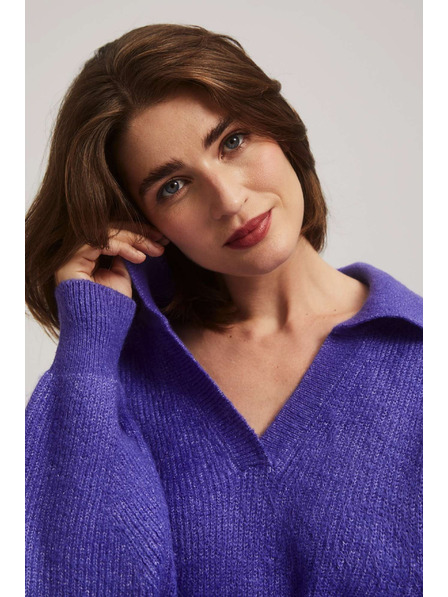 Moodo V-Ausschnitt Pullover lila Moodo