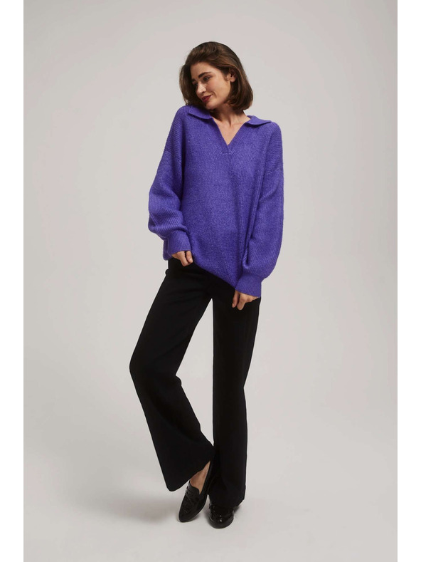 Moodo V-Ausschnitt Pullover lila Moodo