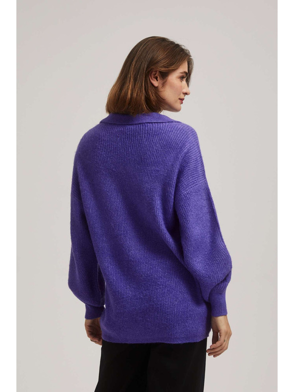 Moodo V-Ausschnitt Pullover lila Moodo