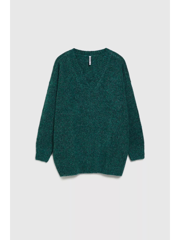 Moodo Glatter V-Ausschnitt Pullover Moodo