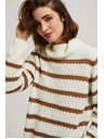 Moodo Pullover mit Streifen und Rollkragen Moodo