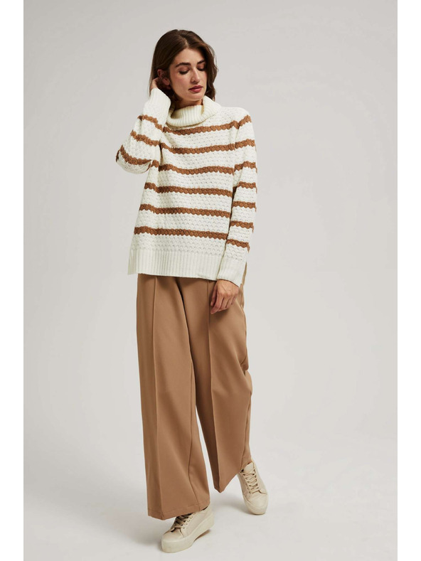 Moodo Pullover mit Streifen und Rollkragen Moodo