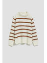 Moodo Pullover mit Streifen und Rollkragen Moodo