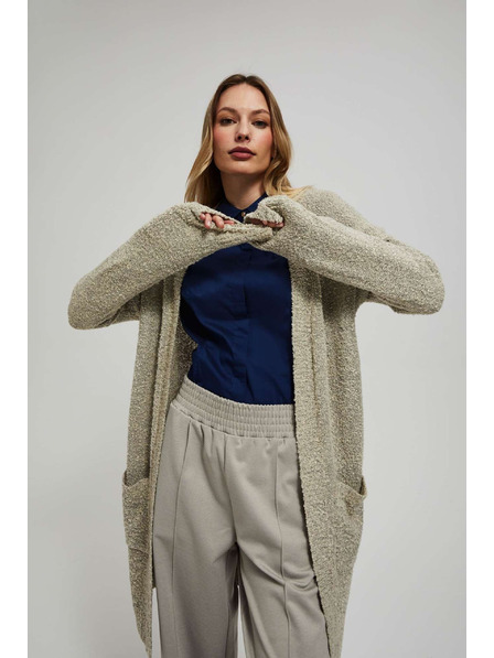 Moodo Langer Cardigan mit Taschen sand Moodo