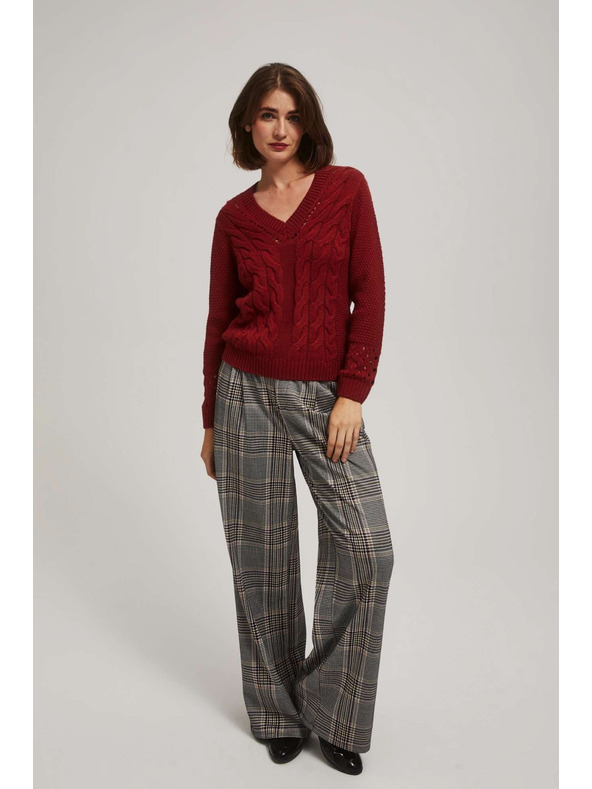 Moodo Pullover mit Ajour-Ärmeln Moodo