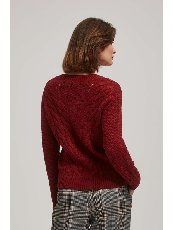 Moodo Pullover mit Ajour-Ärmeln Moodo