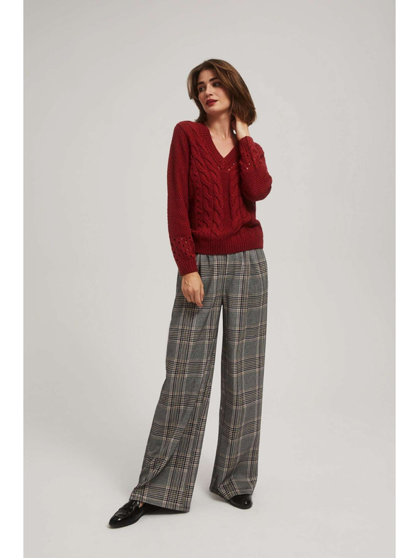 Moodo Pullover mit Ajour-Ärmeln Moodo