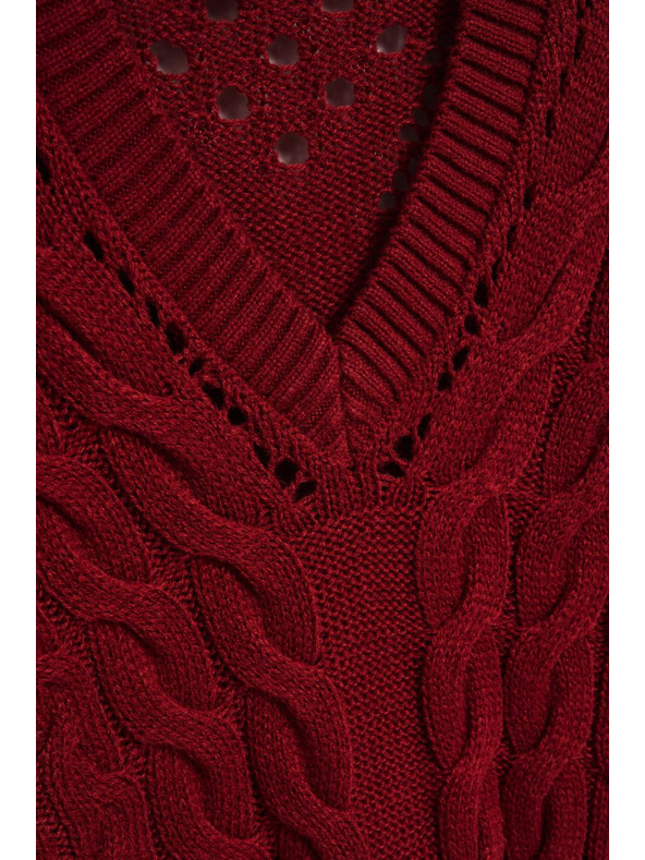 Moodo Pullover mit Ajour-Ärmeln Moodo