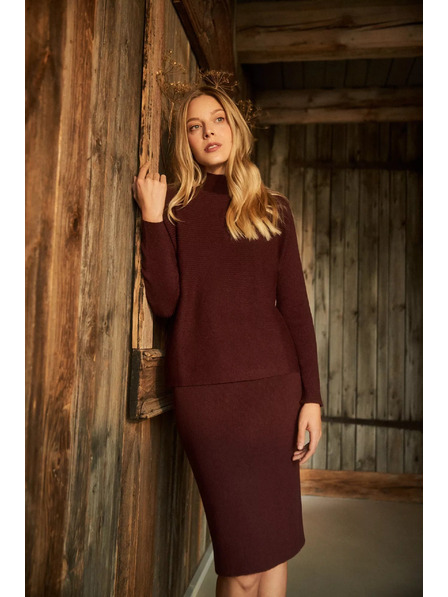 Moodo Fledermaus-Pullover mit hohem Kragen Moodo